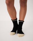 Yin & Yang Sock - Black & Creme Toe