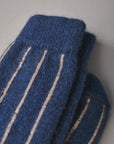 Possum Merino Socks Striped - Blue & Natural