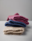 Possum Merino Socks Striped - Natural & Crimson