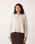 Trimmed Doll's Reversible Cardigan - Ivory & Black