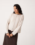Trimmed Doll's Reversible Cardigan - Ivory & Black