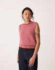 Striped Star Vest - Cherry and Creme