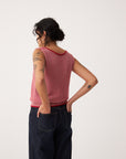 Striped Star Vest - Cherry and Creme