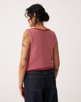 Striped Star Vest - Cherry and Creme