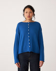Doll's Reversible Cardigan - Azure