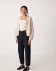 Garter Loft Cardigan - Creme