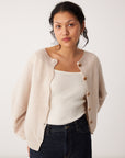 Garter Loft Cardigan - Creme