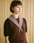 Daisy Scarf - Chestnut and Ivory Stripe