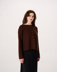 Doll's Reversible Cardigan - Chestnut
