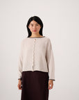Trimmed Doll's Cardigan - Ivory & Black