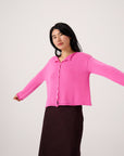 Doll's Reversible Cardigan - Rose Pink