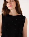 Posy Cotton Top - Black
