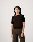 Striped Star Vest - Chestnut and Black