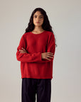 Nimbus Raglan Knit - Poppy Red