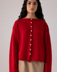 Doll's Reversible Cardigan - Cherry