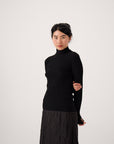 Heart Turtle Neck - Black