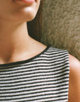 Striped Star Vest - Black and Creme