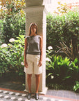 Striped Star Vest - Black and Creme