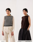 Striped Star Vest - Black and Creme
