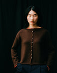 Trimmed Doll's Cardigan - Chestnut & Cherry
