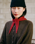 Daisy Scarf - Cherry and Chestnut Stripe
