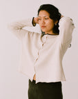 Trimmed Doll's Reversible Cardigan - Ivory & Black