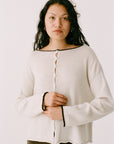 Trimmed Doll's Reversible Cardigan - Ivory & Black
