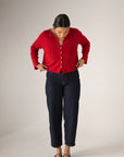 Doll's Reversible Cardigan - Cherry