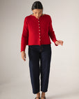 Doll's Reversible Cardigan - Cherry