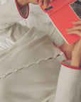 Trimmed Doll's Reversible Cardigan - Ivory & Red
