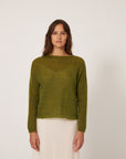 Feather Knit - Peridot Green