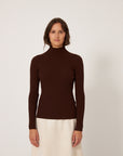 Heart Turtle Neck - Chestnut