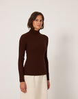 Heart Turtle Neck - Chestnut