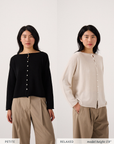 Trimmed Doll's Cardigan - Chestnut & Cherry