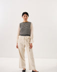 Striped Star Vest - Black and Creme