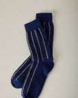 Possum Merino Socks Striped - Blue & Natural