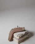 Possum Merino Socks Striped - Natural & Crimson