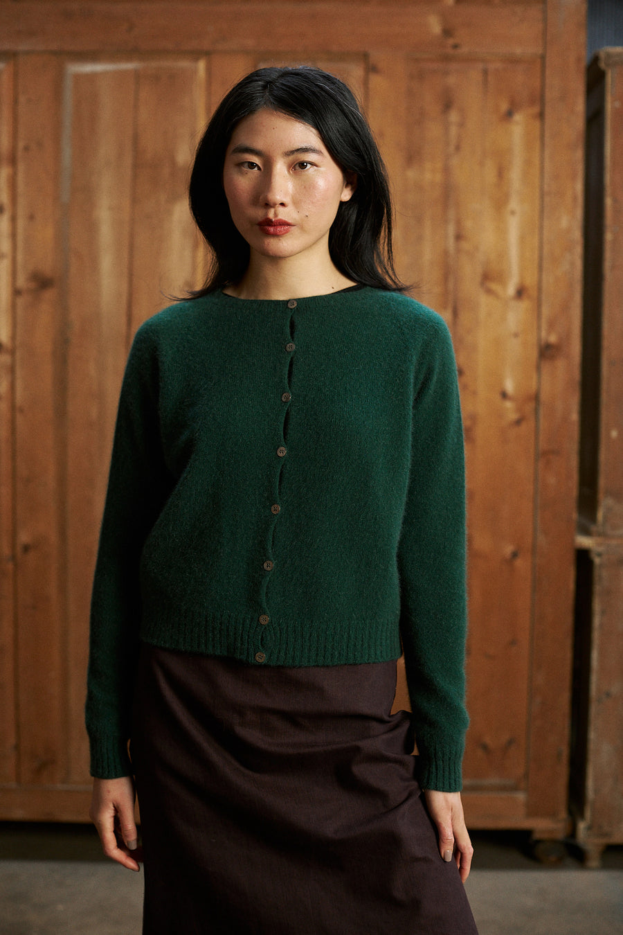 Francie Dusk Cardigan - Herb Green | Knitwear Done Differently at