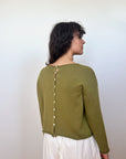Doll's Reversible Cardigan - Peridot Green