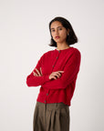 Kindred Cable Cardigan - Cherry