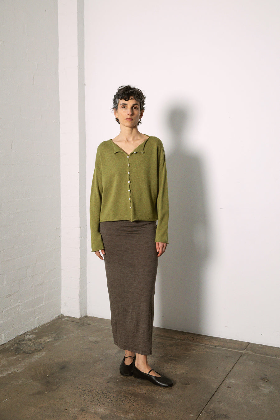 Doll's Reversible Cardigan - Peridot Green