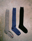 Tip Toe Knee High Sock - Black / Chestnut Trim