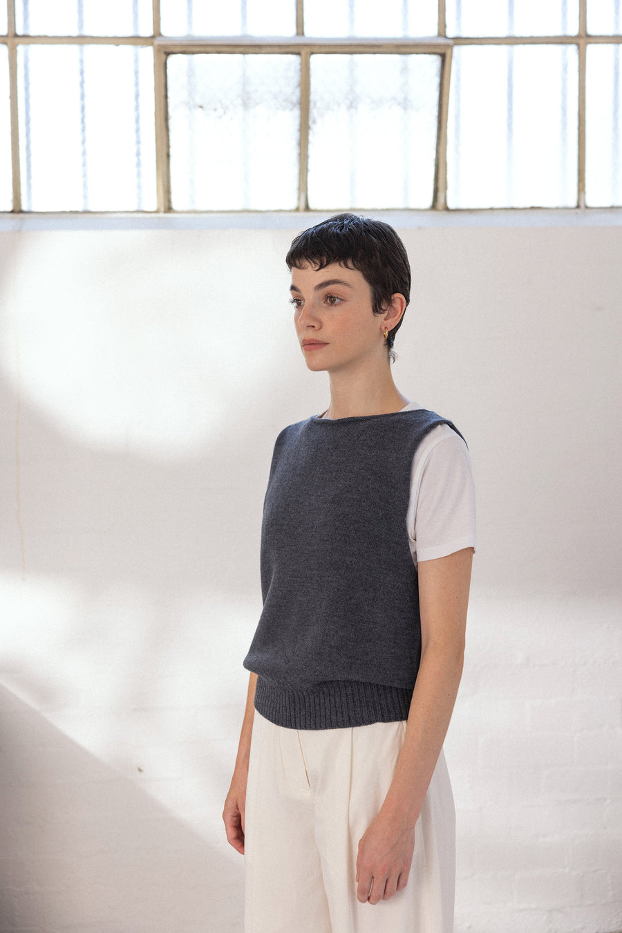 Merino Star Vest - Shadow Grey