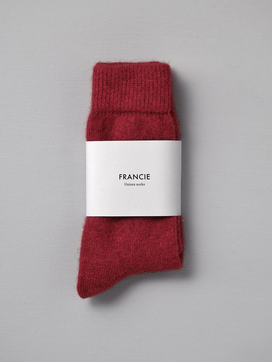 Possum Merino Socks - Crimson