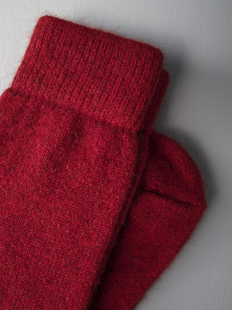 Possum Merino Socks - Crimson
