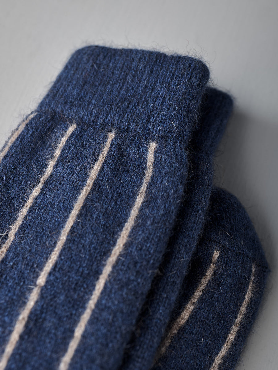 Possum Merino Socks Striped - Blue & Natural