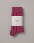 Possum Merino Socks Striped - Orchid & Crimson