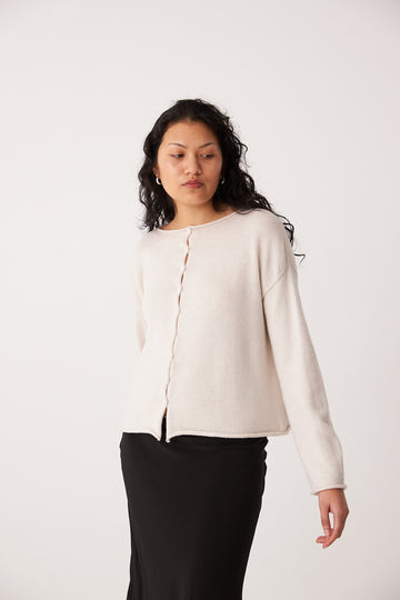 Doll's Reversible Cardigan - Ivory