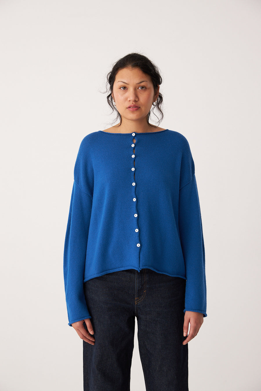 Doll's Reversible Cardigan - Azure