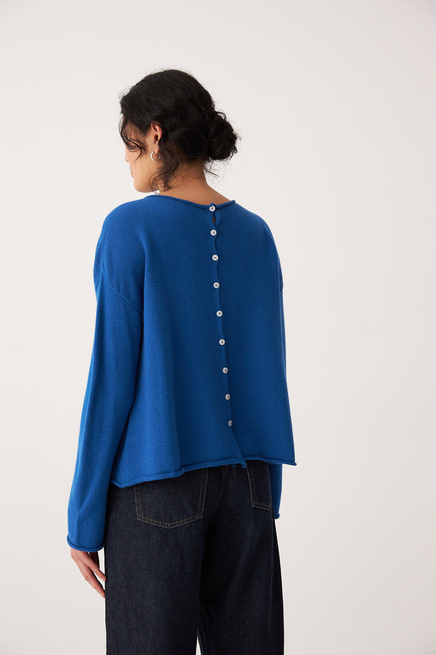 Doll's Reversible Cardigan - Azure